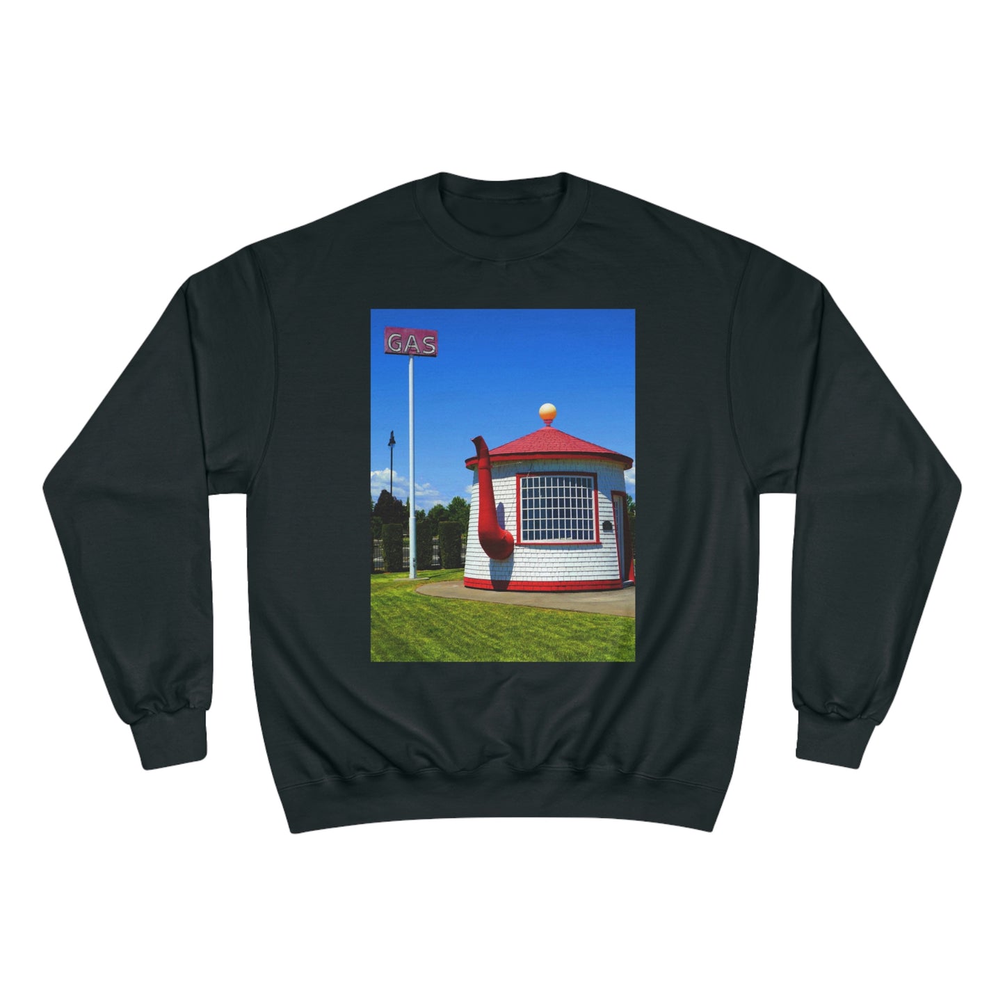 Historic Teapot Dome Service Station - Champion Sweatshirt - Fry1Productions