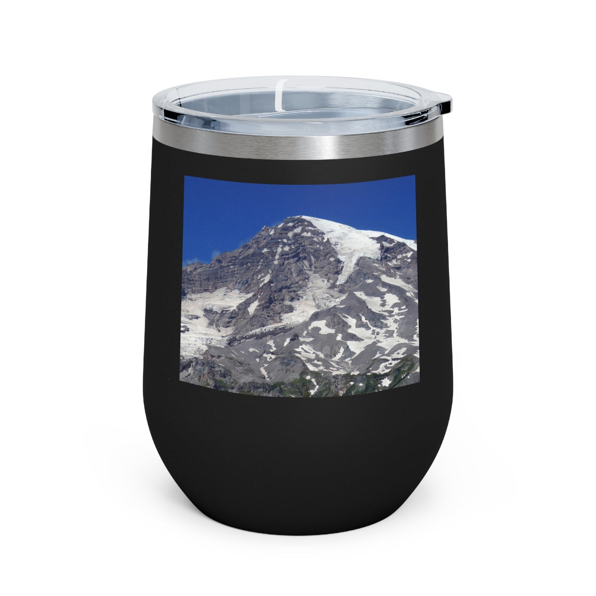 Majestic Mt. Rainier - 12 oz Insulated Wine Tumbler - Fry1Productions