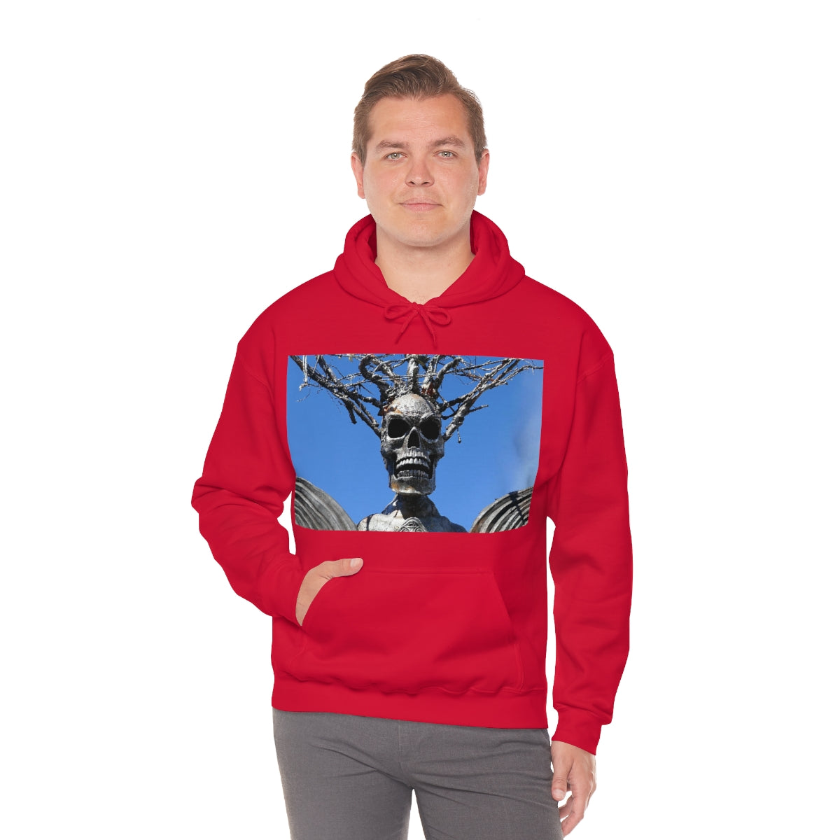 Skull Warrior Stare - Unisex Heavy Blend Hooded Sweatshirt - Fry1Productions