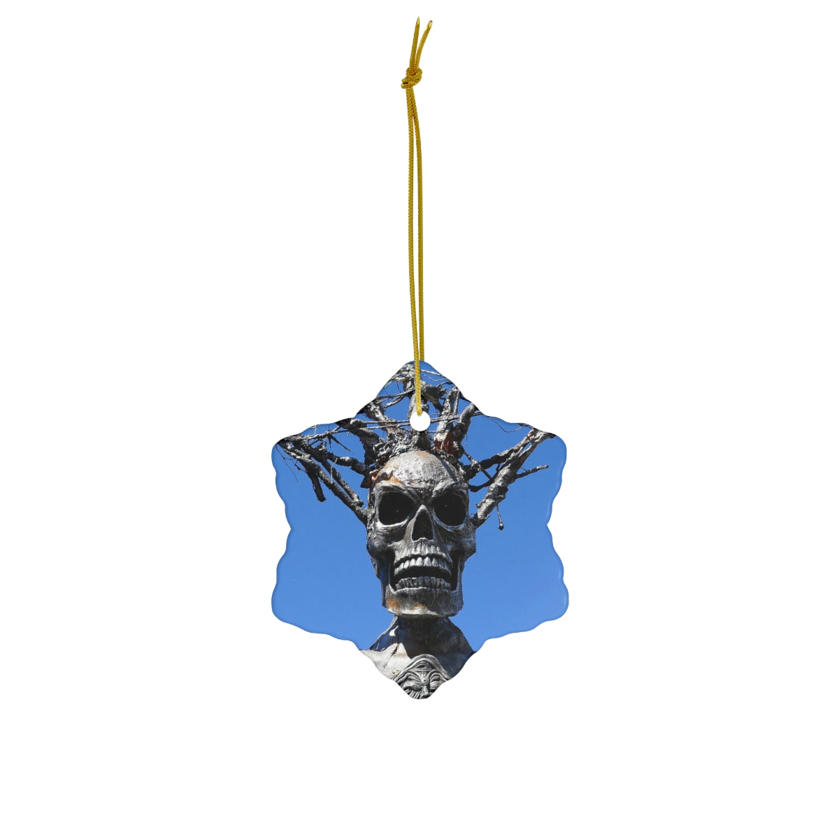 Skull Warrior Stare - Ceramic Ornaments - Fry1Productions