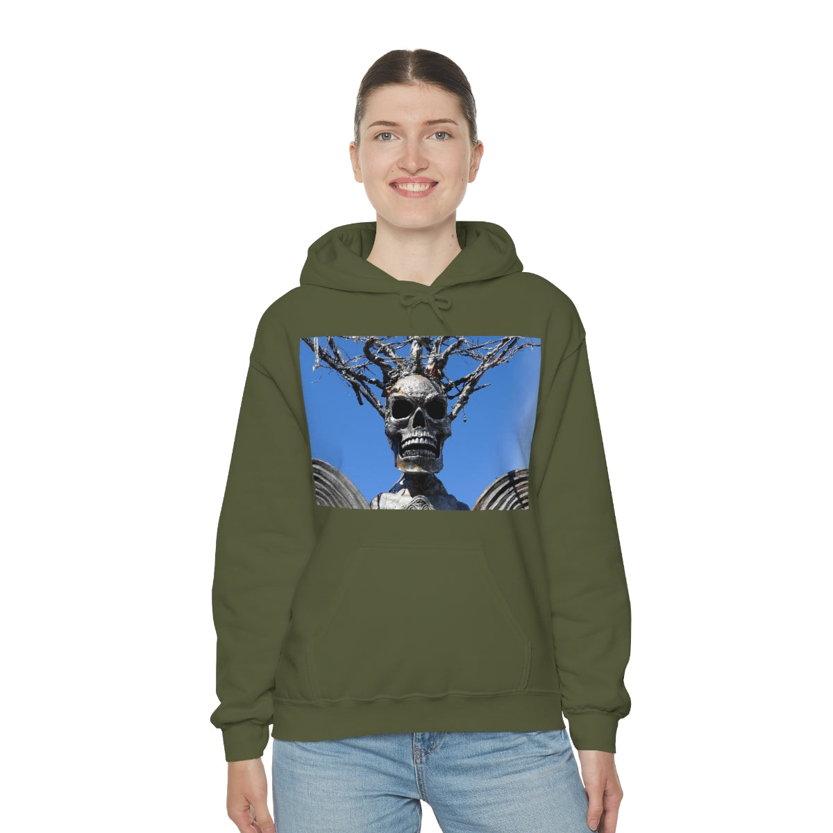 Skull Warrior Stare - Unisex Heavy Blend Hooded Sweatshirt - Fry1Productions