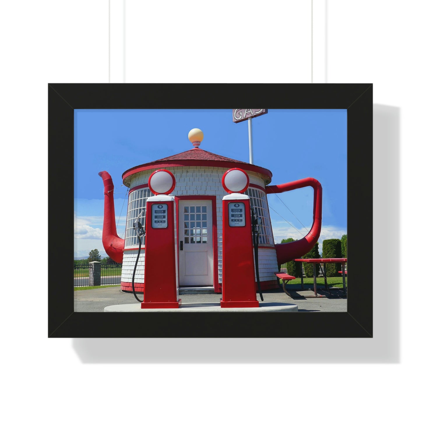 Awesome Teapot Dome Service Station - Framed Horizontal Poster - Fry1Productions