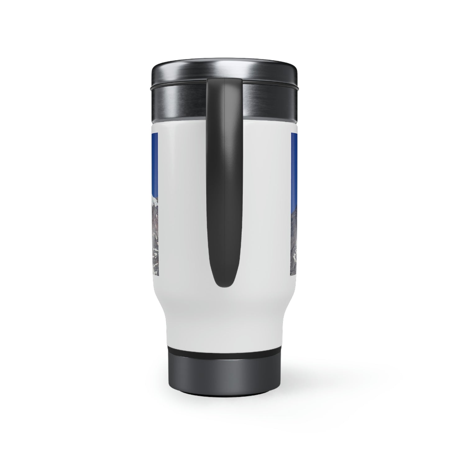 Majestic Mt. Rainier - Stainless Steel Travel Mug with Handle, 14oz - Fry1Productions
