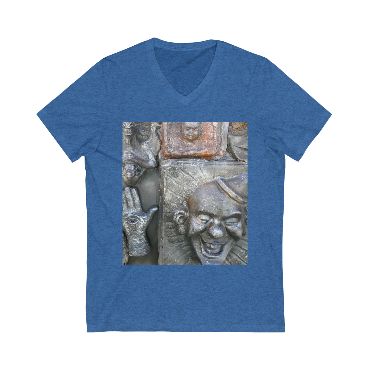Cosmic Laughter - Unisex Jersey Short Sleeve V-Neck Tee - Fry1Productions