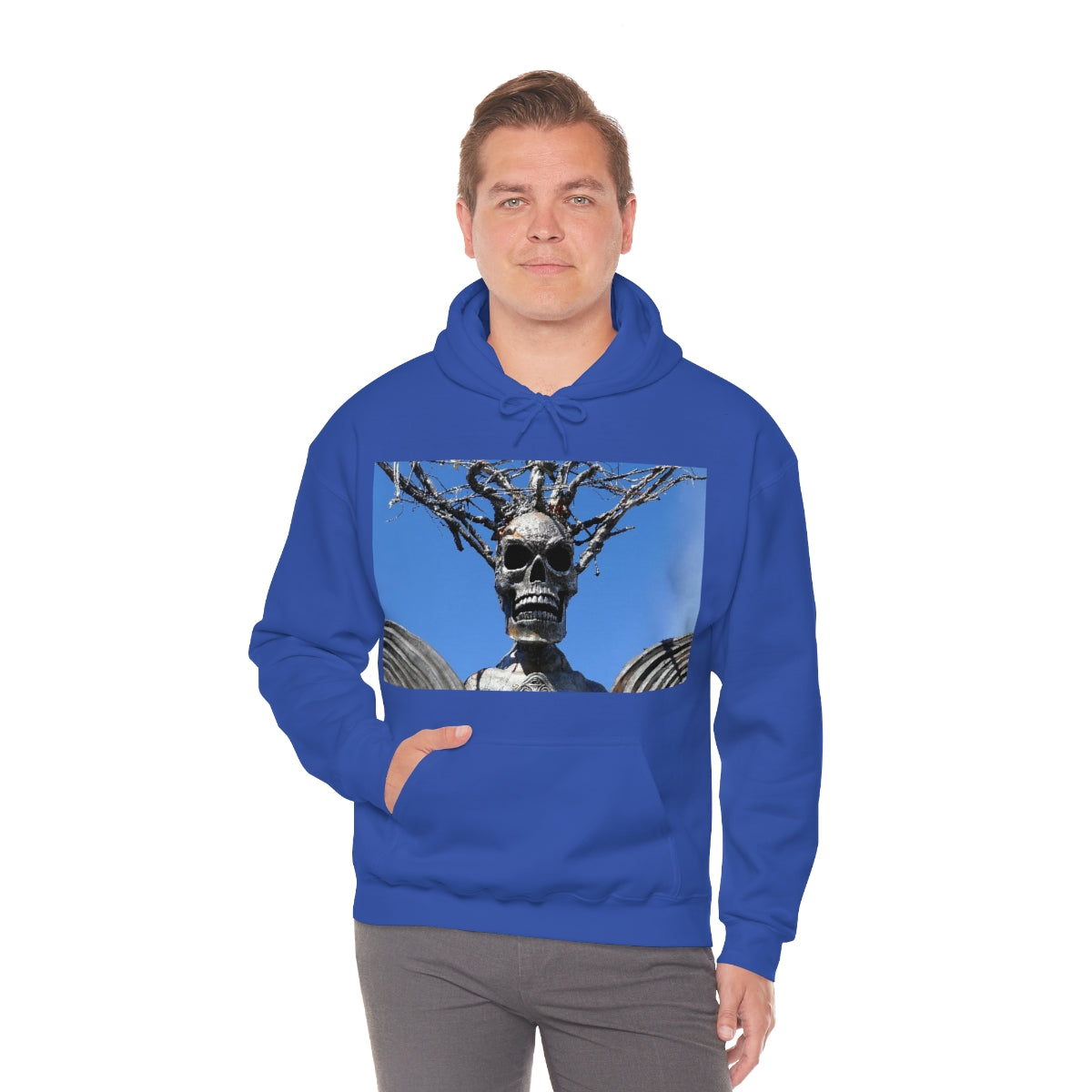 Skull Warrior Stare - Unisex Heavy Blend Hooded Sweatshirt - Fry1Productions
