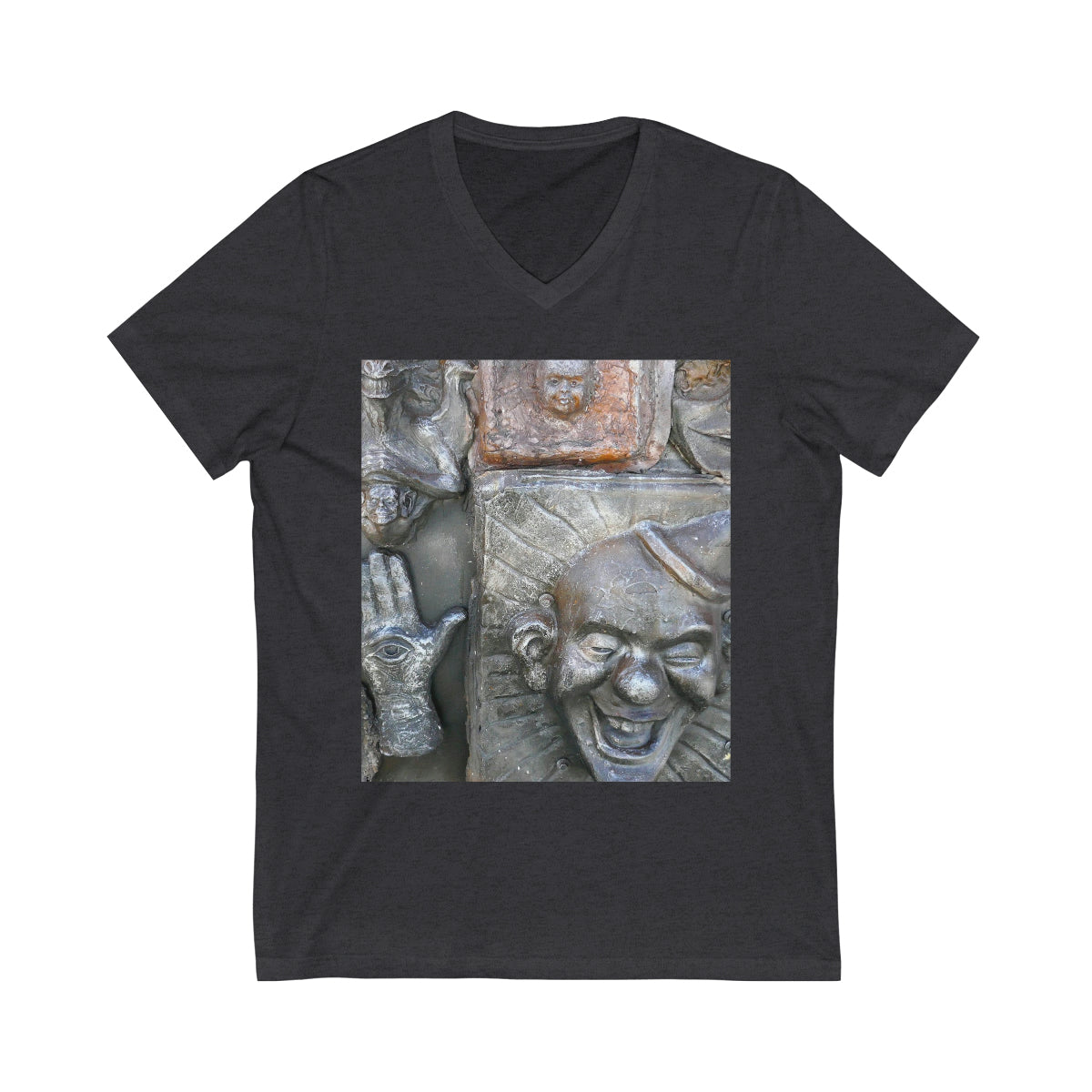 Cosmic Laughter - Unisex Jersey Short Sleeve V-Neck Tee - Fry1Productions