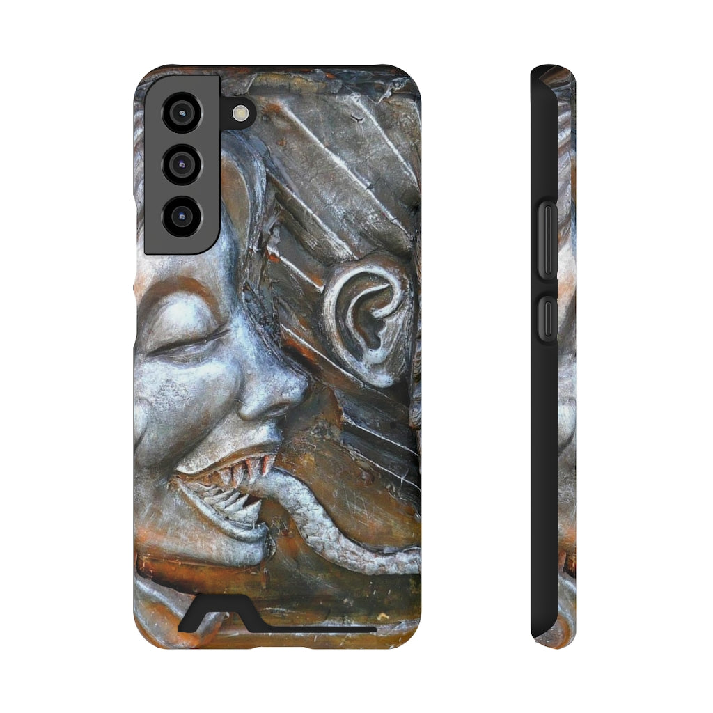 "Snakily Speaking" - Galaxy S22 S21 & iPhone 13 Case With Card Holder - Fry1Productions