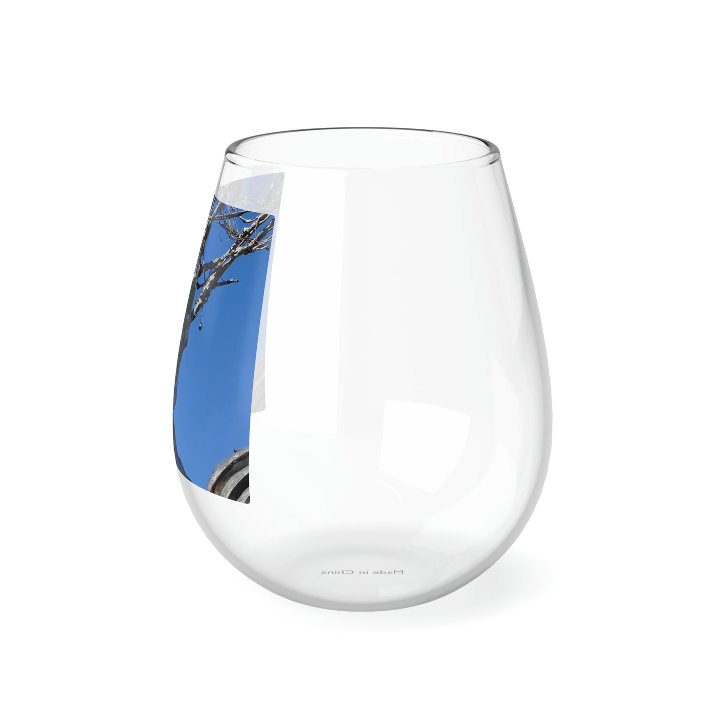 Skull Warrior Stare - Stemless Wine Glass, 11.75 oz - Fry1Productions