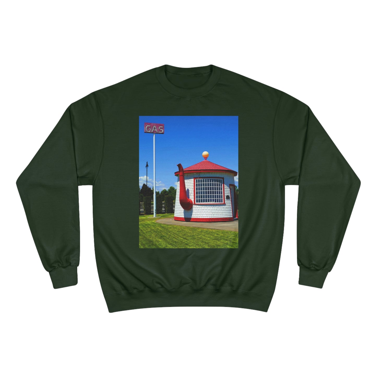 Historic Teapot Dome Service Station - Champion Sweatshirt - Fry1Productions