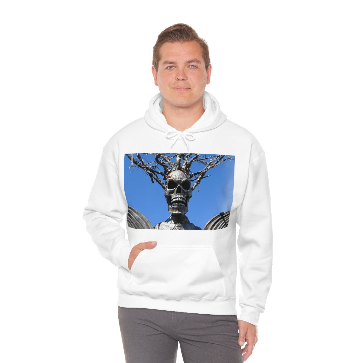 Skull Warrior Stare - Unisex Heavy Blend Hooded Sweatshirt - Fry1Productions