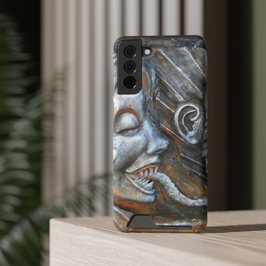 "Snakily Speaking" - Galaxy S22 S21 & iPhone 13 Case With Card Holder - Fry1Productions