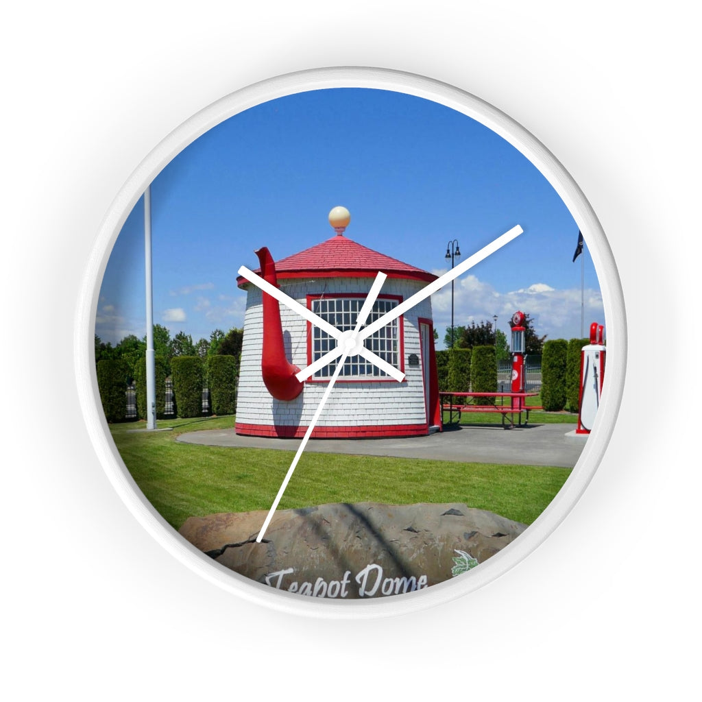 "Teapot Dome Memorial Park" - 10" Wooden Frame Wall Clock - Fry1Productions