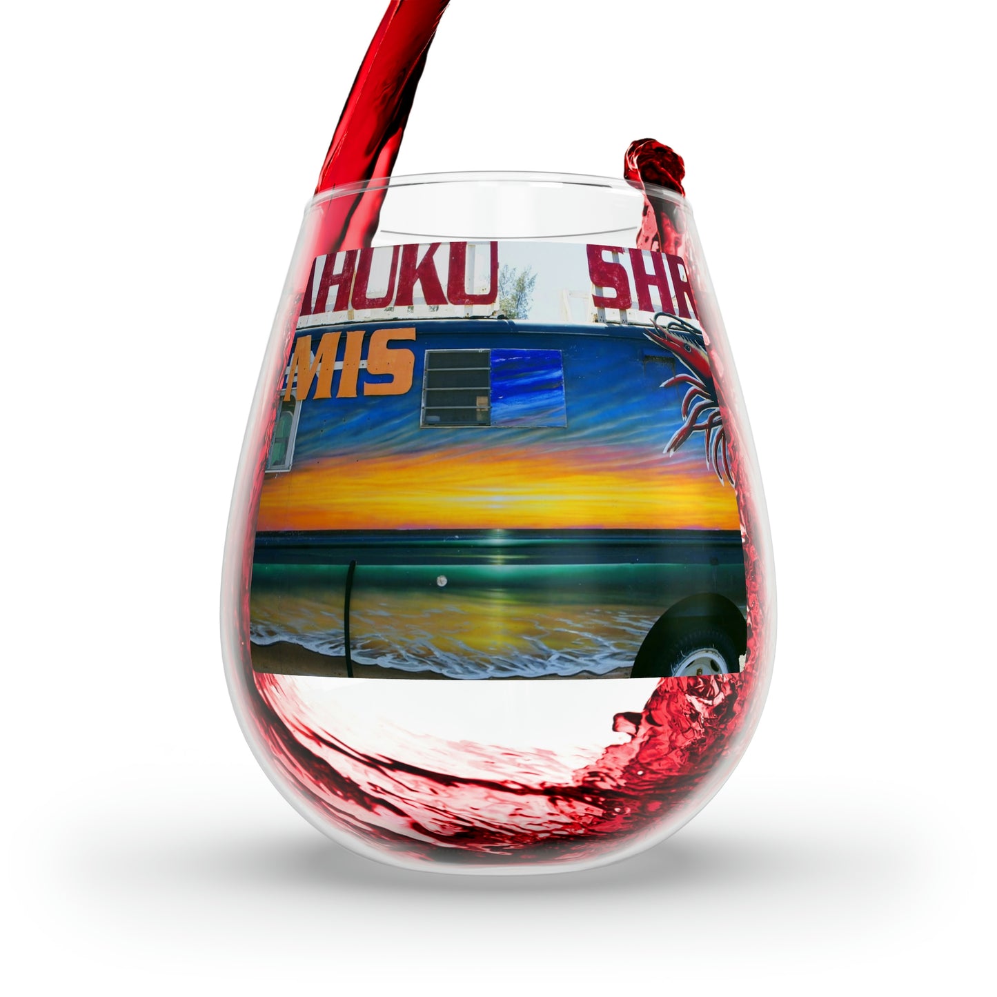 Fumis Aloha - Stemless Wine Glass, 11.75 oz - Fry1Productions