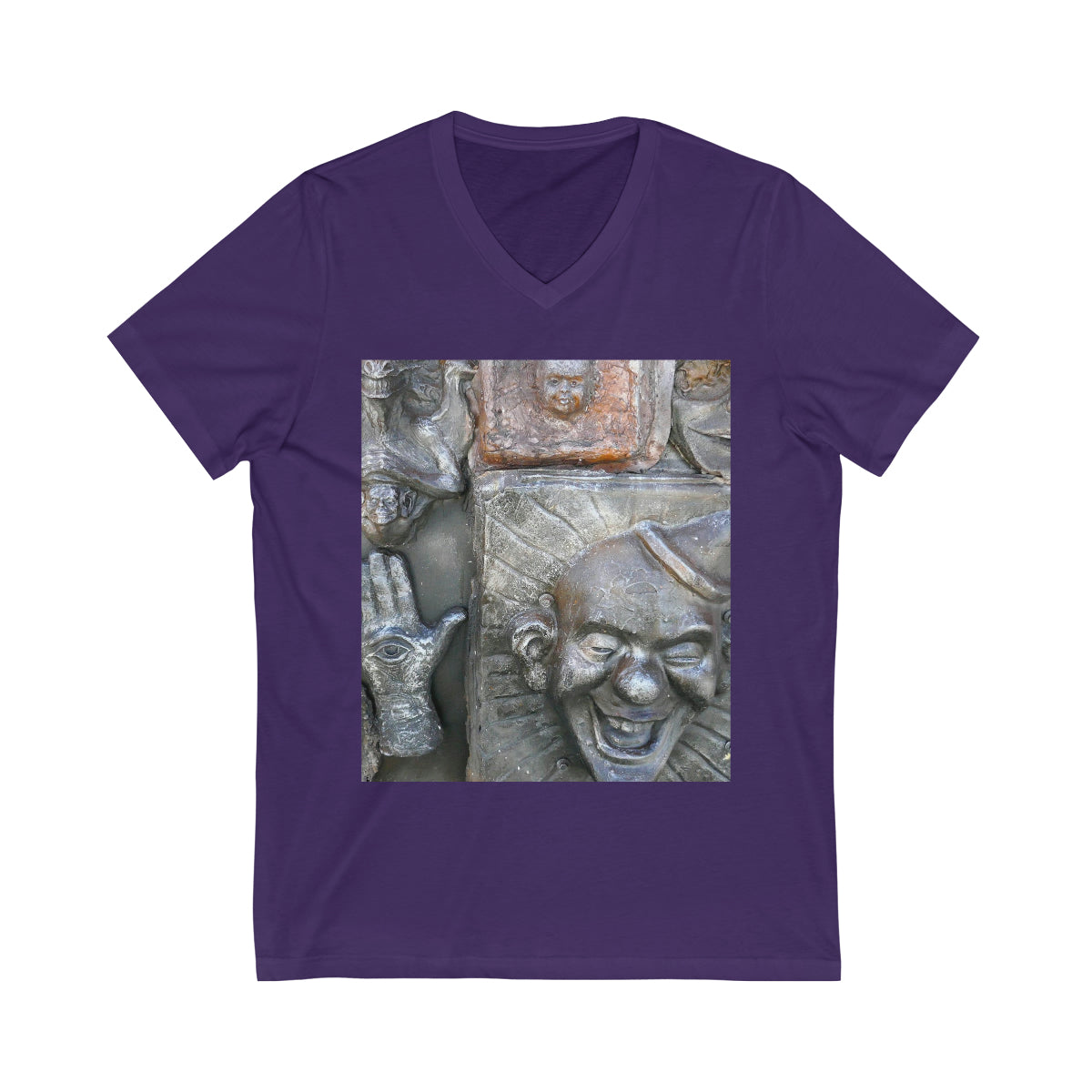 Cosmic Laughter - Unisex Jersey Short Sleeve V-Neck Tee - Fry1Productions