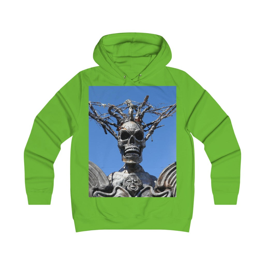 "Skull Warrior Stare" - Girlie College Hoodie - Fry1Productions