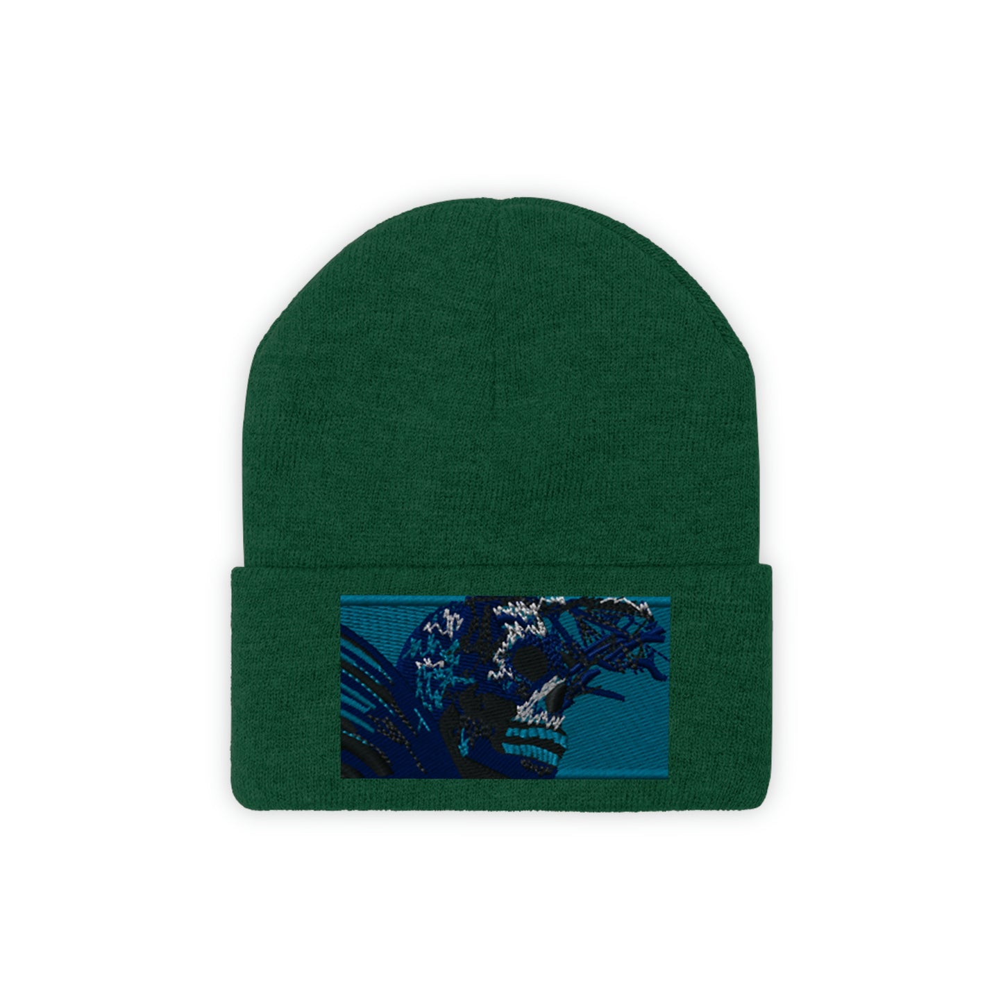 Skull Warrior (color) - Unisex Knit Beanie - Fry1Productions