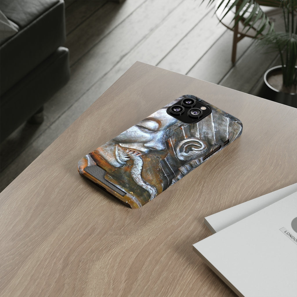 "Snakily Speaking" - Galaxy S22 S21 & iPhone 13 Case With Card Holder - Fry1Productions