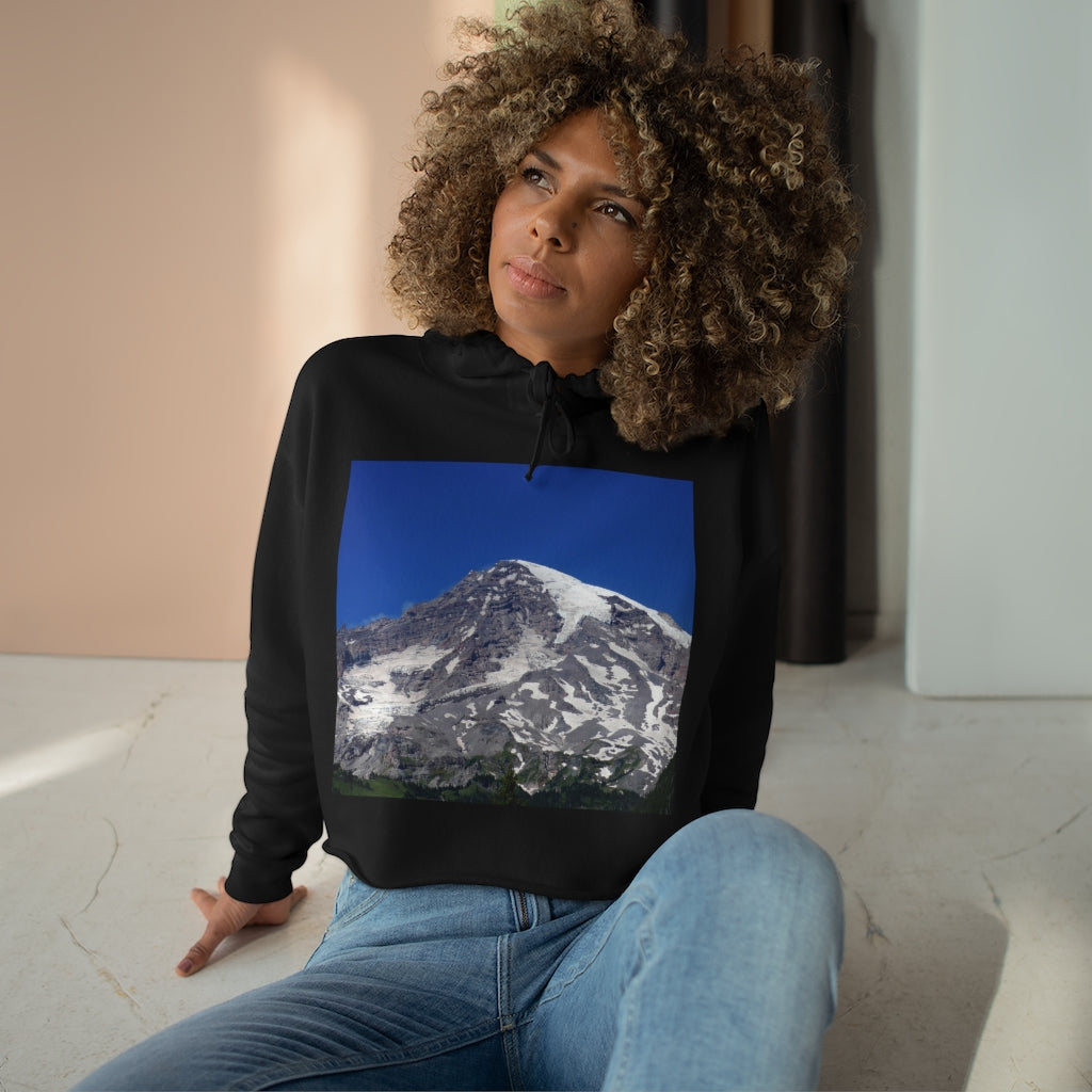 Majestic Mt. Rainier - Crop Hoodie - Fry1Productions