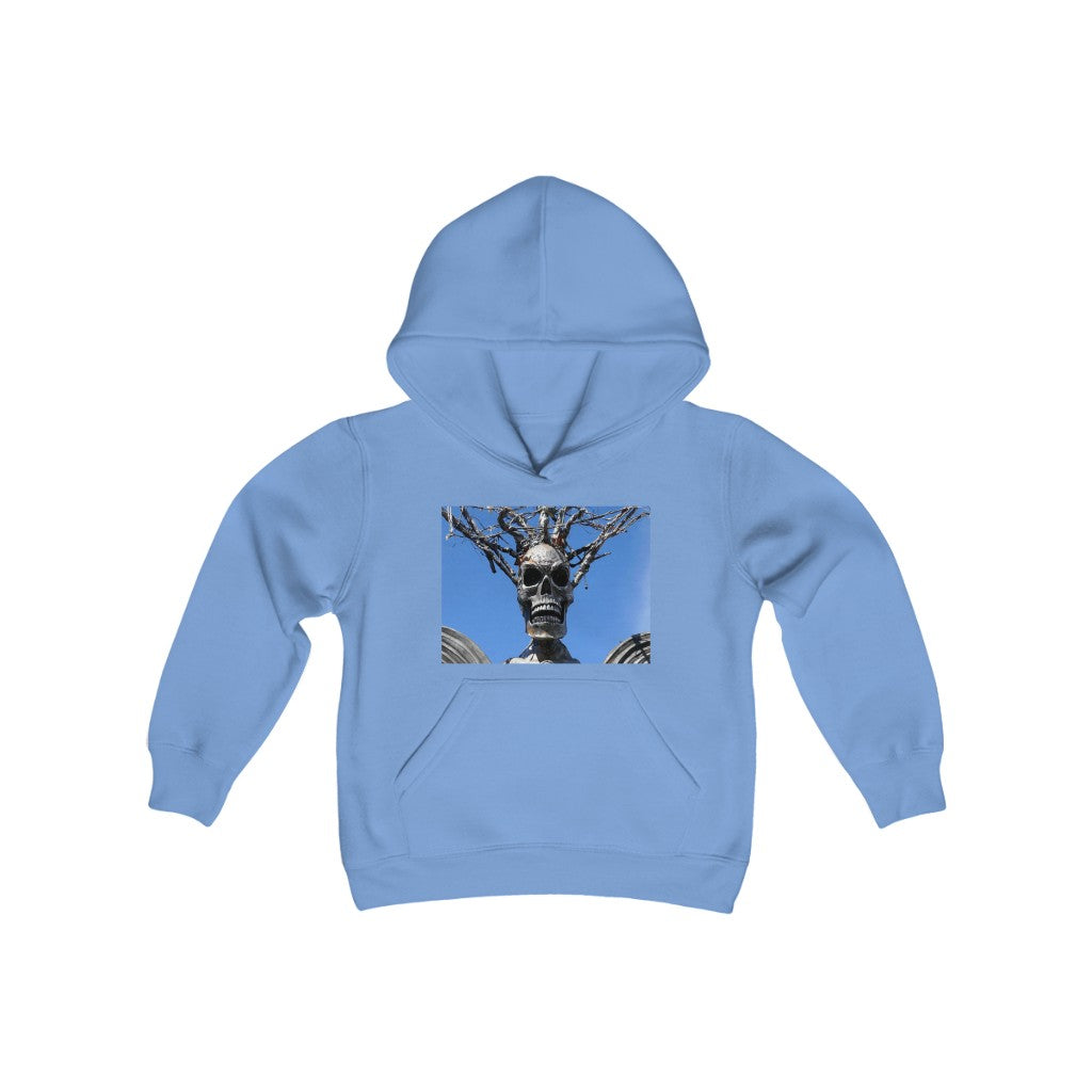 "Skull Warrior Stare" - Youth Heavy Blend Hooded Sweatshirt - Fry1Productions
