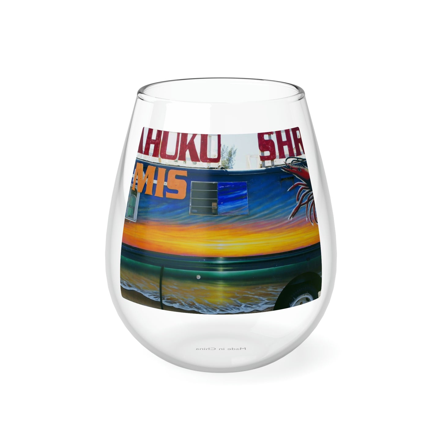 Fumis Aloha - Stemless Wine Glass, 11.75 oz - Fry1Productions