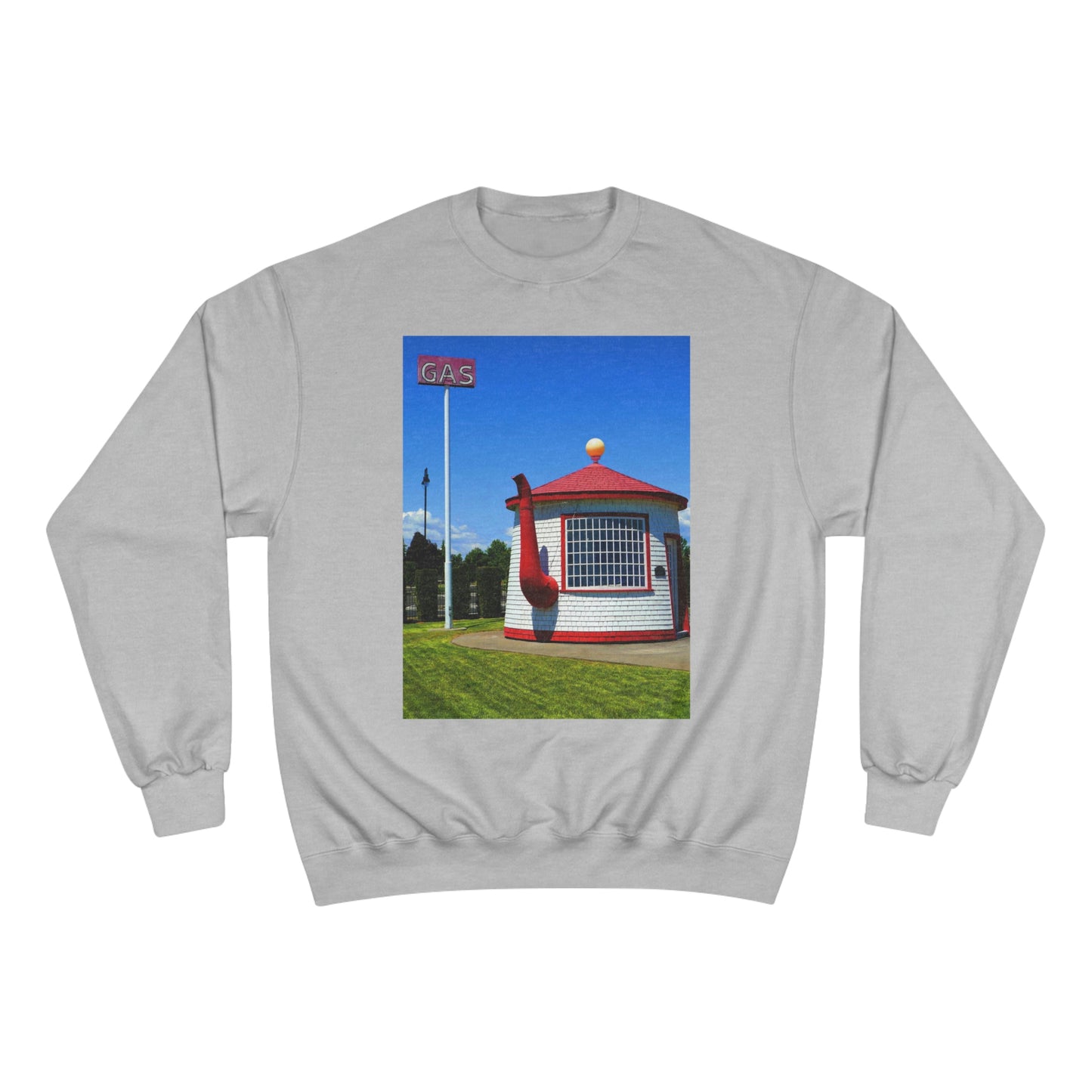 Historic Teapot Dome Service Station - Champion Sweatshirt - Fry1Productions