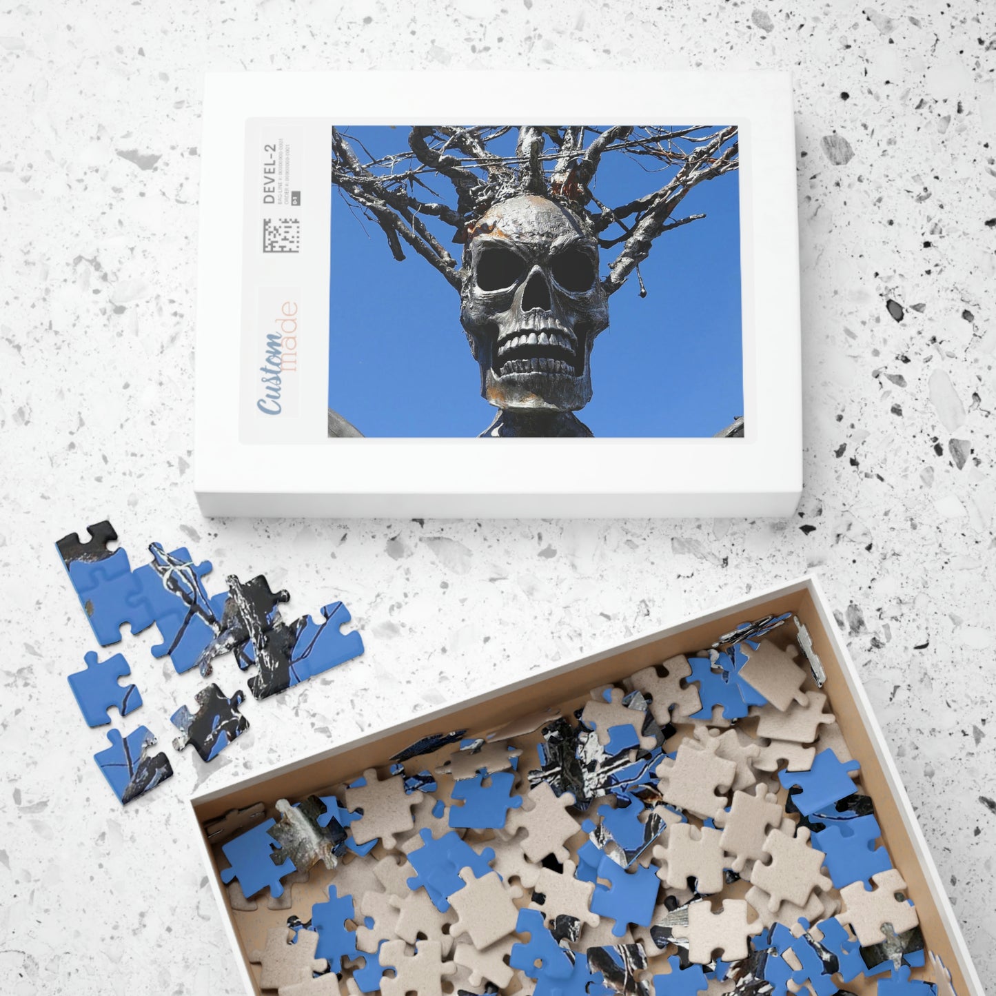 Skull Warrior Stare - Puzzle, Horizontal (110, 225, 500, 1014, piece) - Fry1Productions