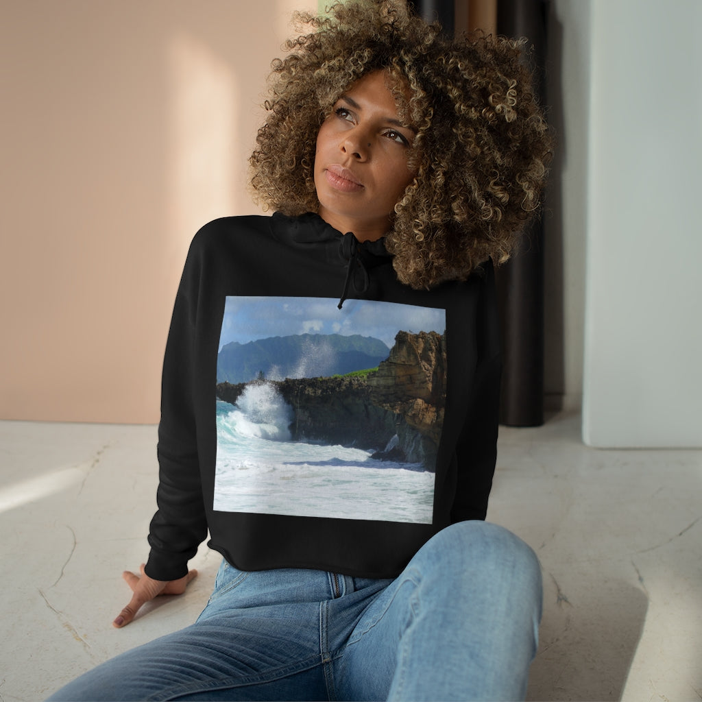 Rockin Surfer's Rope - Crop Hoodie - Fry1Productions