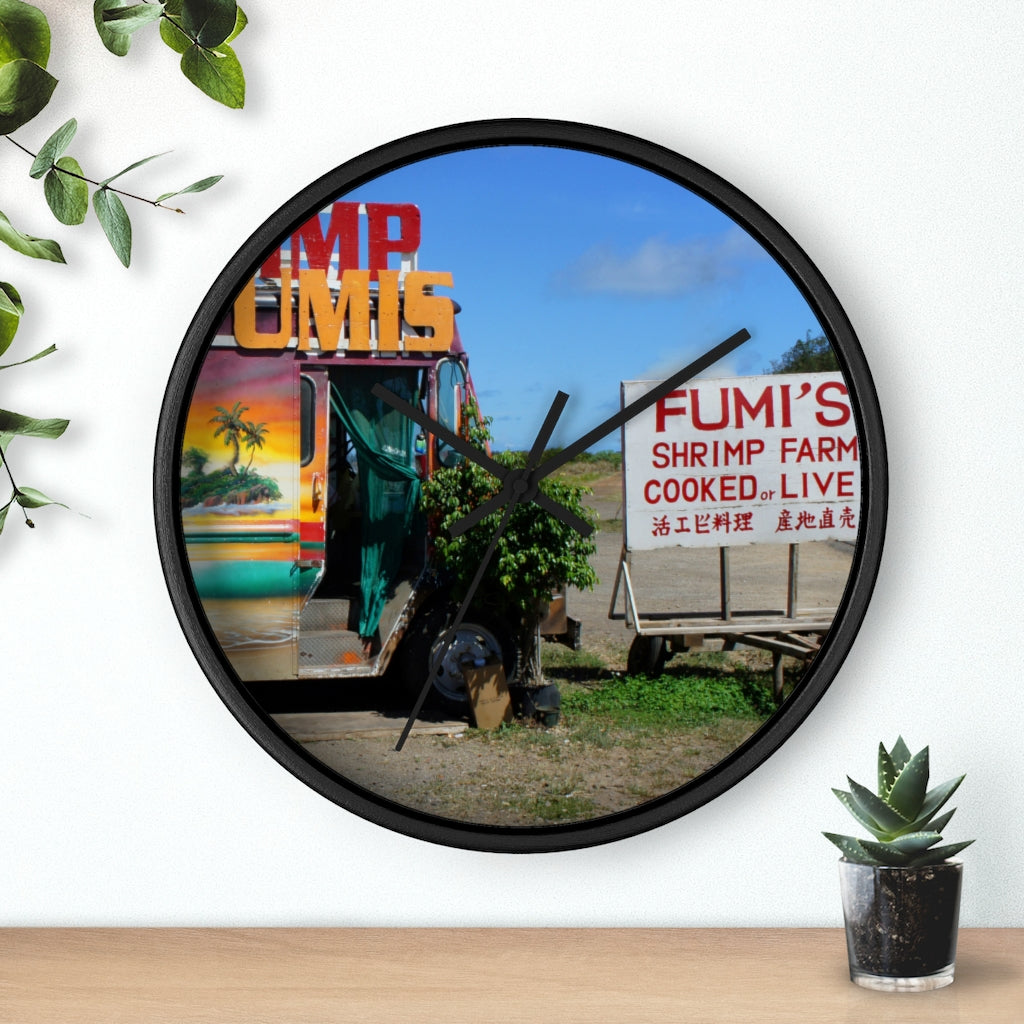 "Kaulana Delights" - 10" Wooden Frame Wall Clock - Fry1Productions