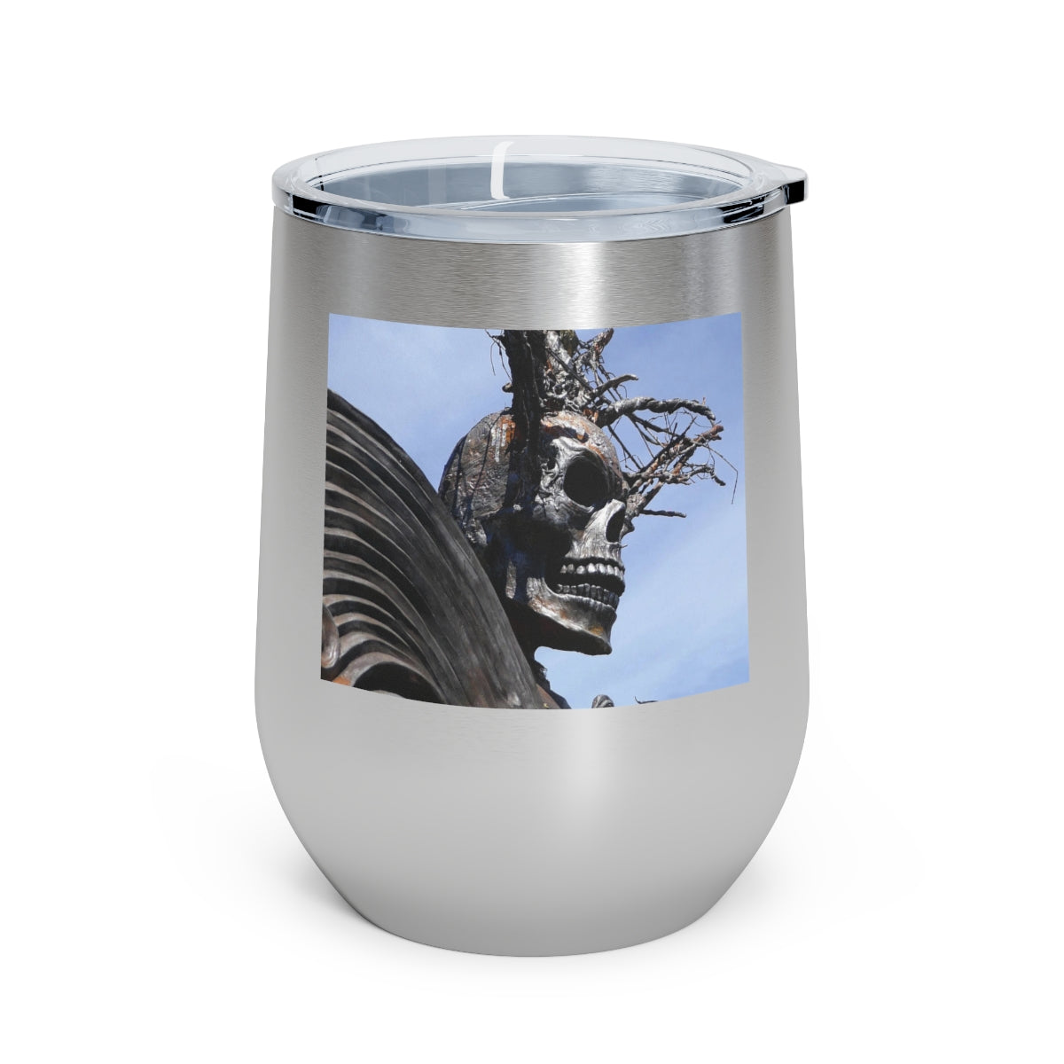 Skull Warrior - 12 oz Insulated Wine Tumbler - Fry1Productions