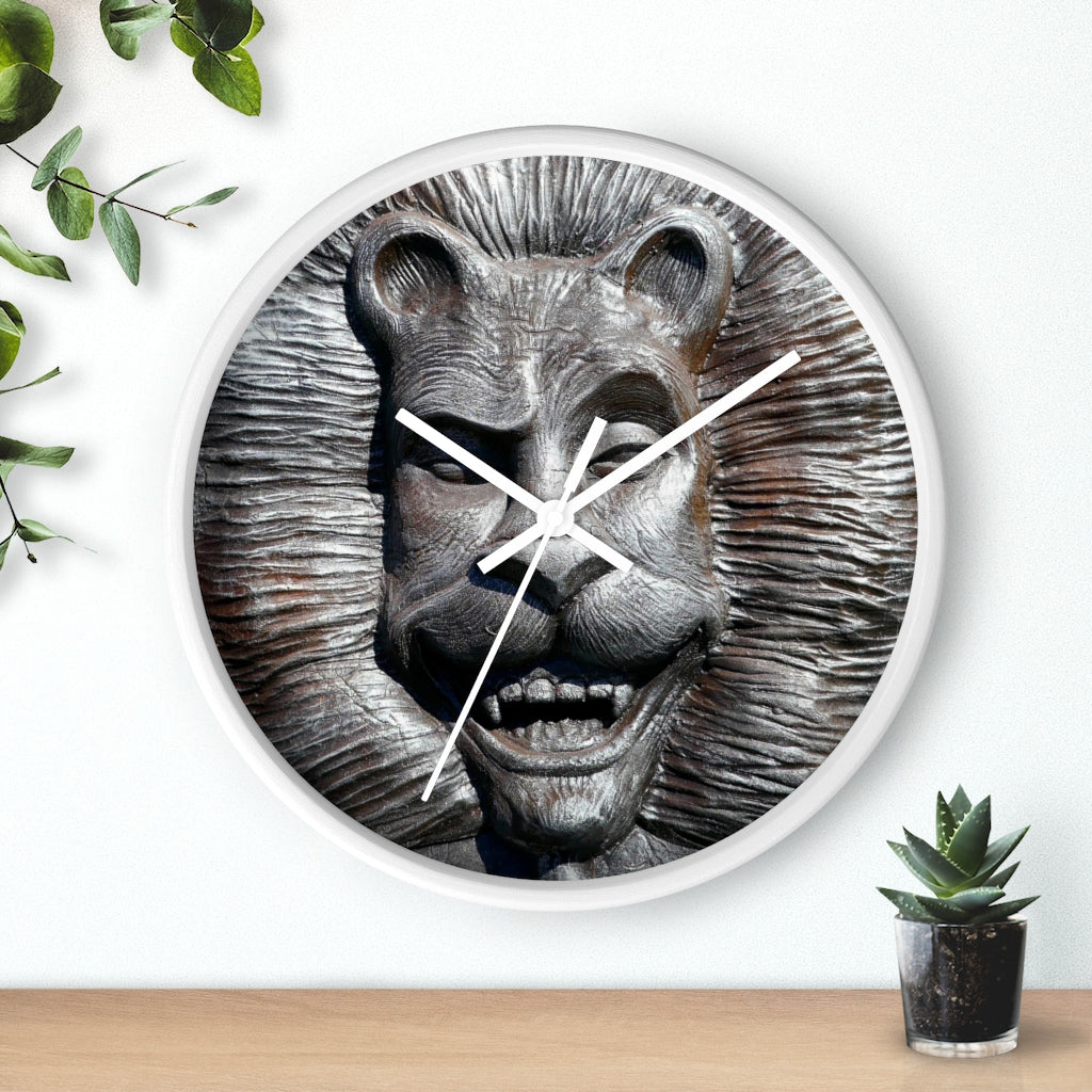 "Lion's Friends Forever " - 10" Wooden Frame Wall Clock - Fry1Productions
