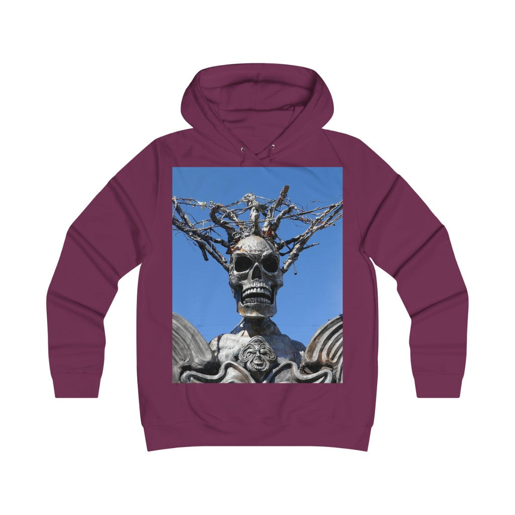 "Skull Warrior Stare" - Girlie College Hoodie - Fry1Productions