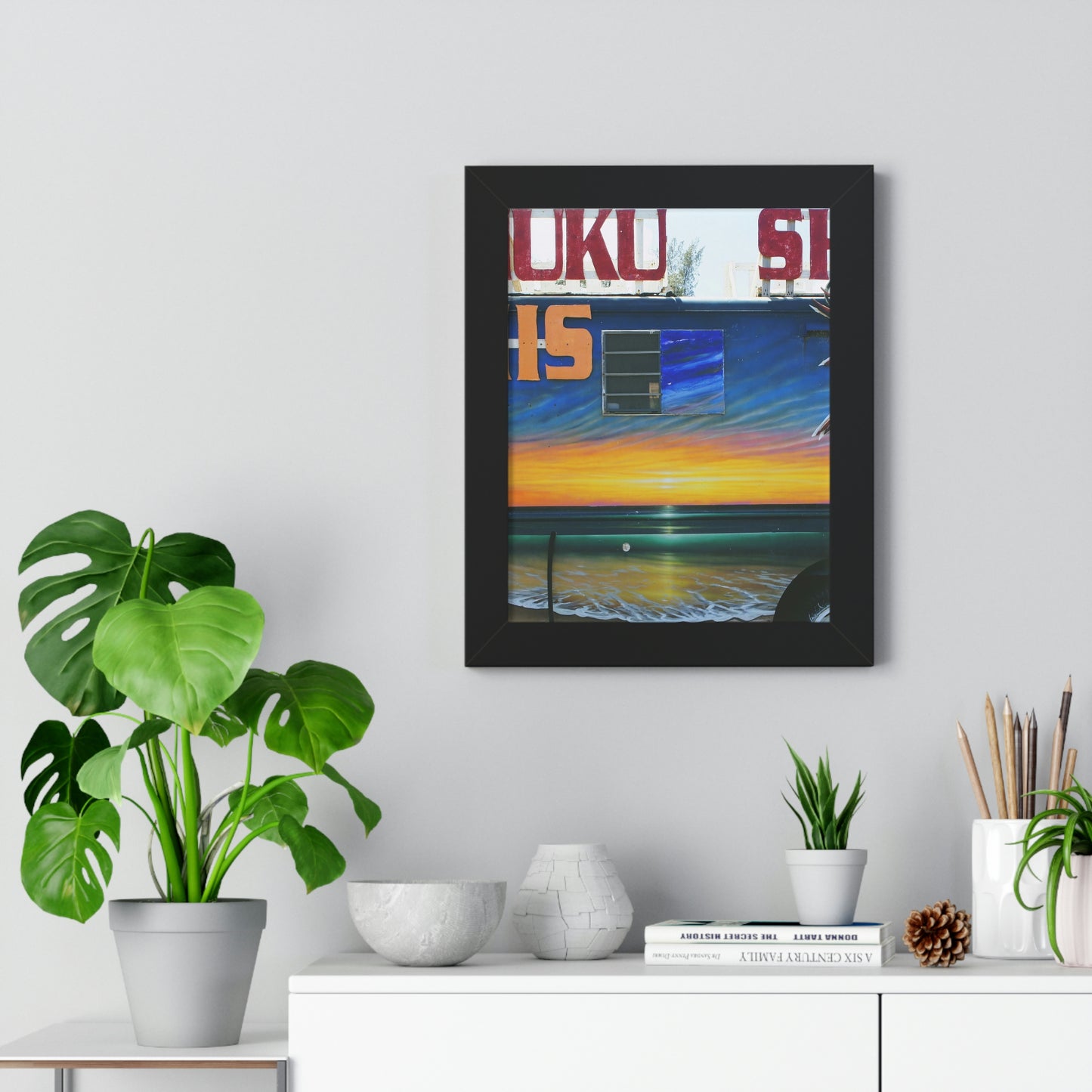 Fumis Aloha - Framed Vertical Poster - Fry1Productions