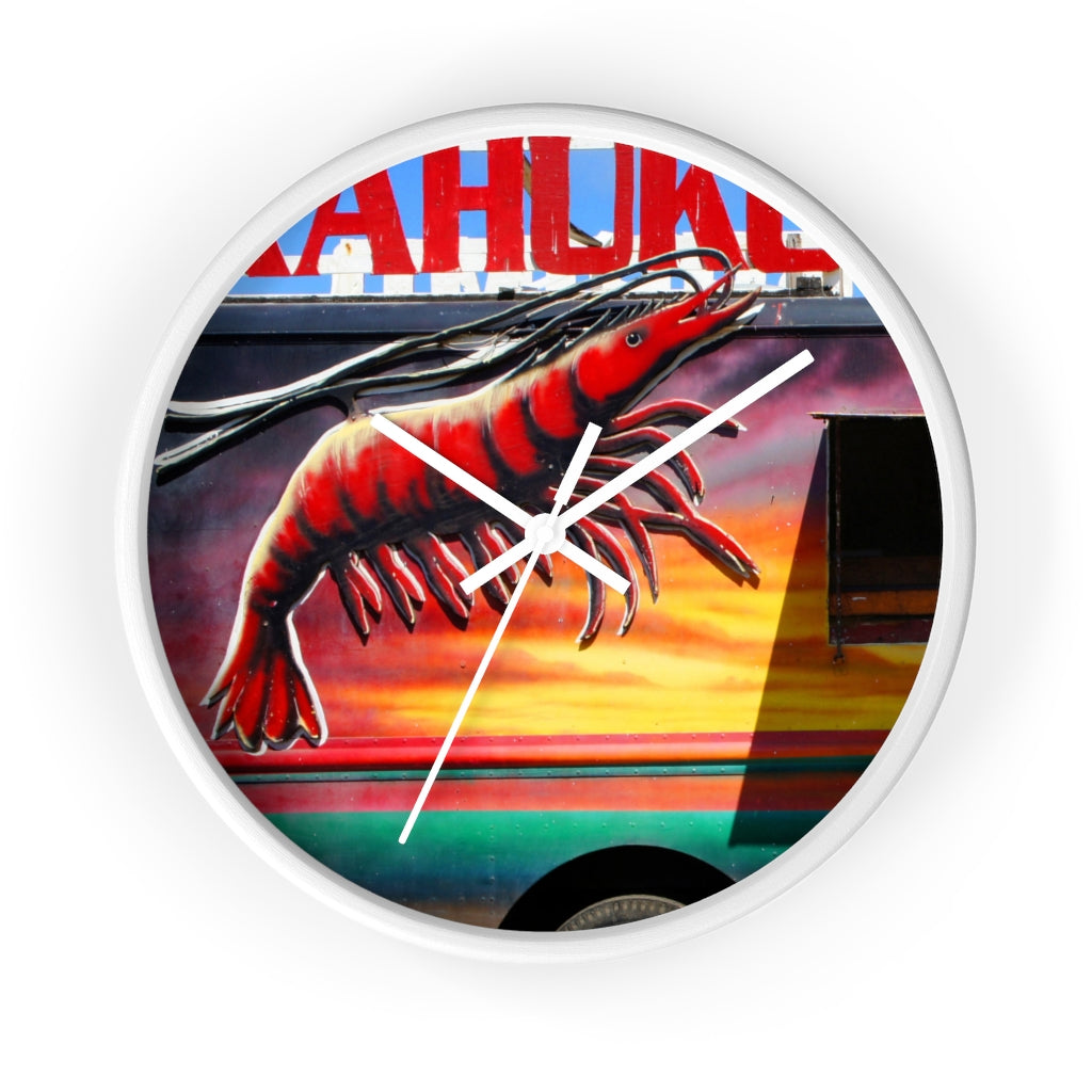 "Kahuku Kai" - 10" Wooden Frame Wall Clock - Fry1Productions