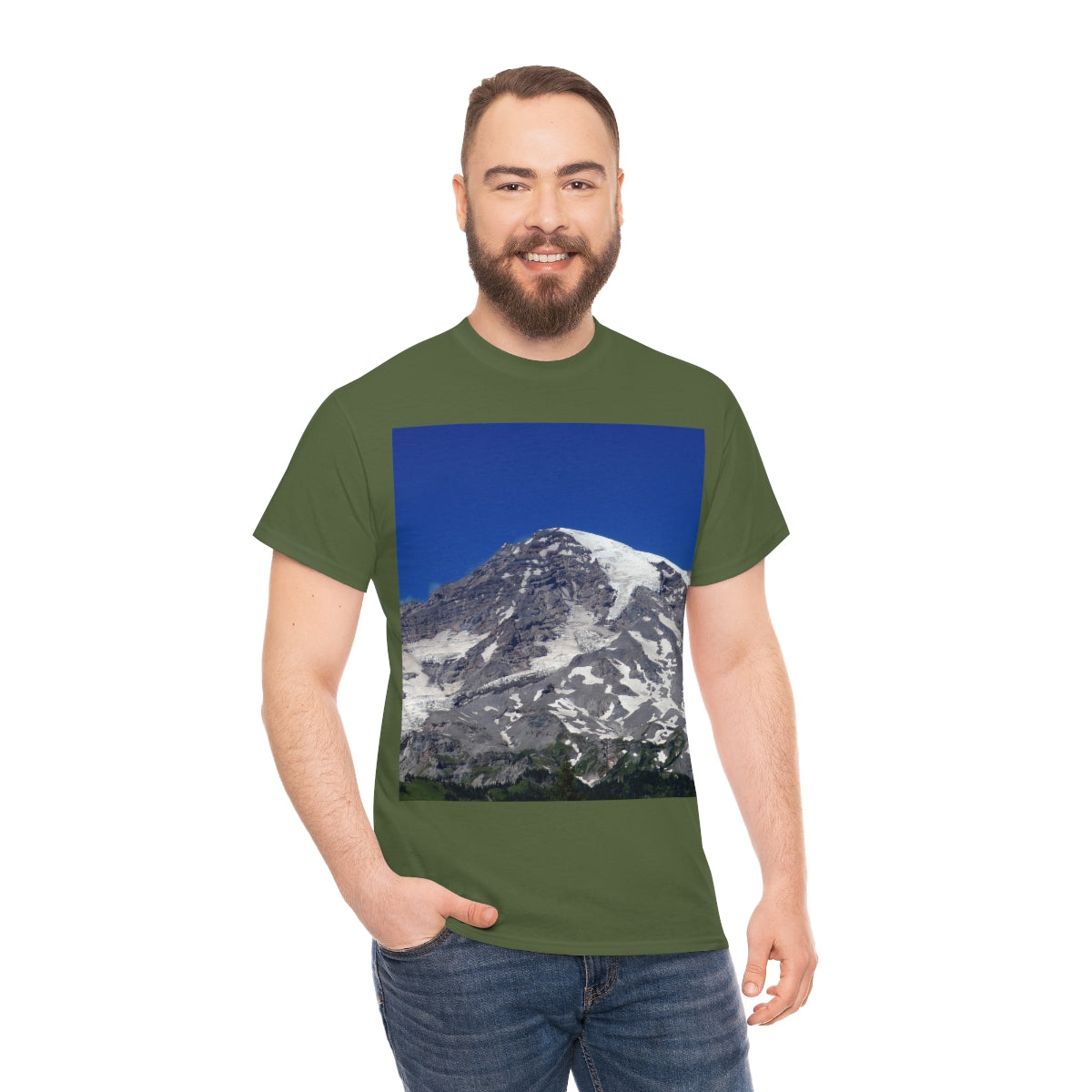 Majestic Mt. Rainier - Unisex Heavy Cotton Tee - Fry1Productions