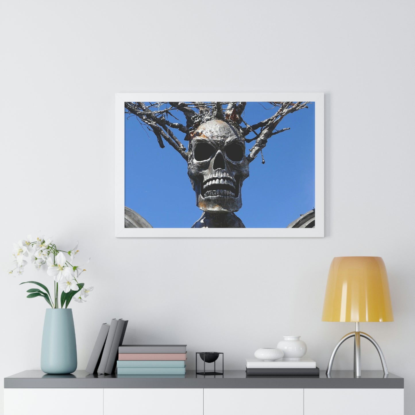 Skull Warrior Stare - Framed Horizontal Poster - Fry1Productions