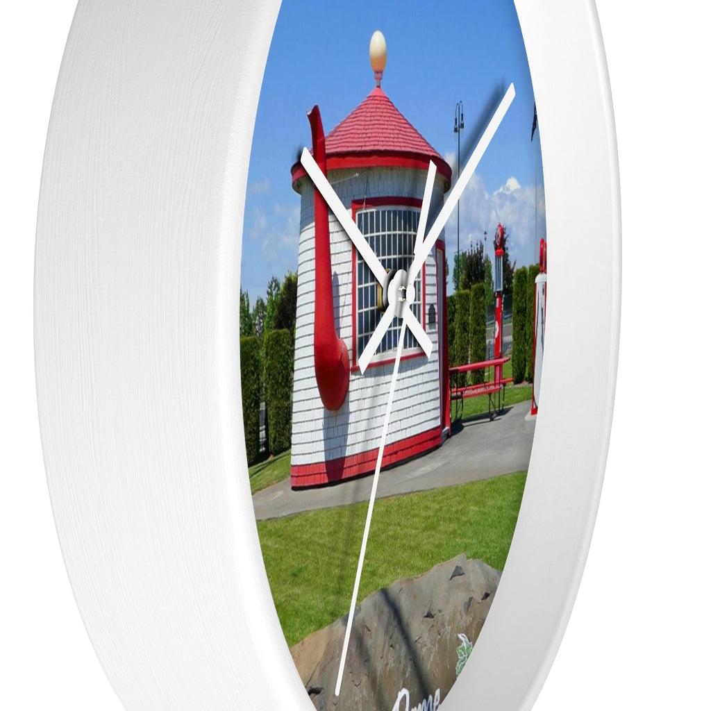 "Teapot Dome Memorial Park" - 10" Wooden Frame Wall Clock - Fry1Productions