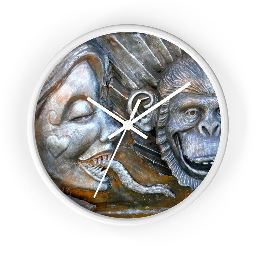 "Snakily Speaking" - 10" Wooden Frame Wall Clock - Fry1Productions