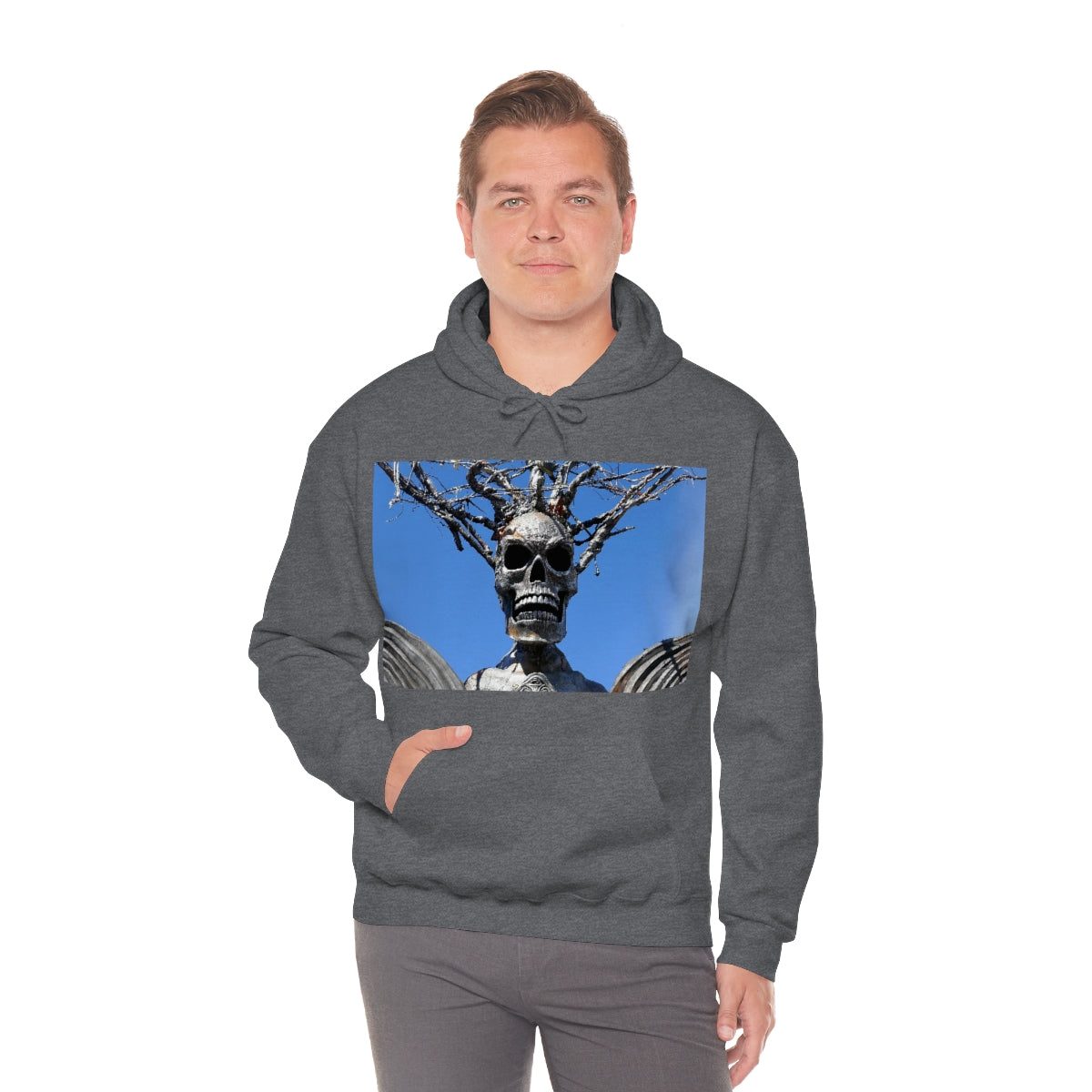 Skull Warrior Stare - Unisex Heavy Blend Hooded Sweatshirt - Fry1Productions