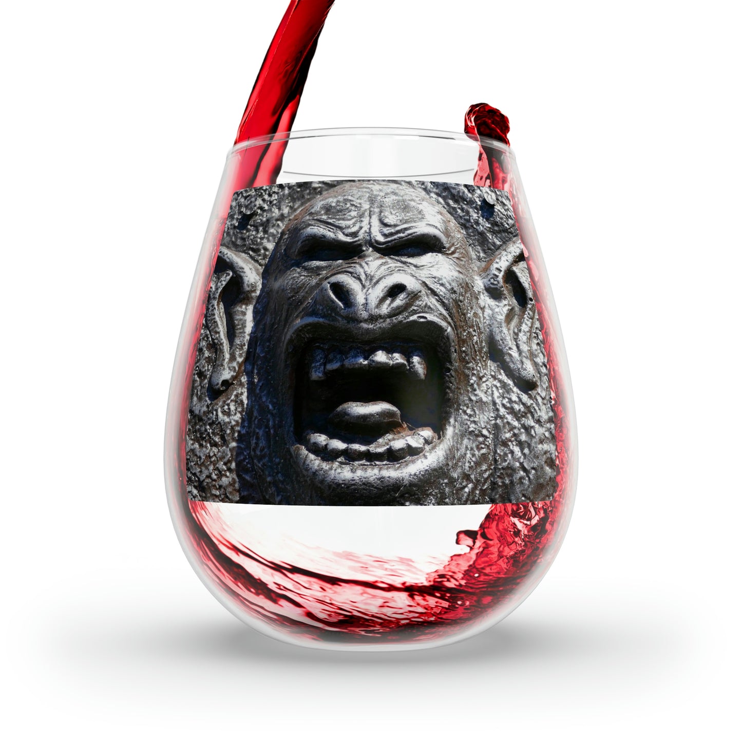 Frenzy Scream - Stemless Wine Glass, 11.75 oz - Fry1Productions