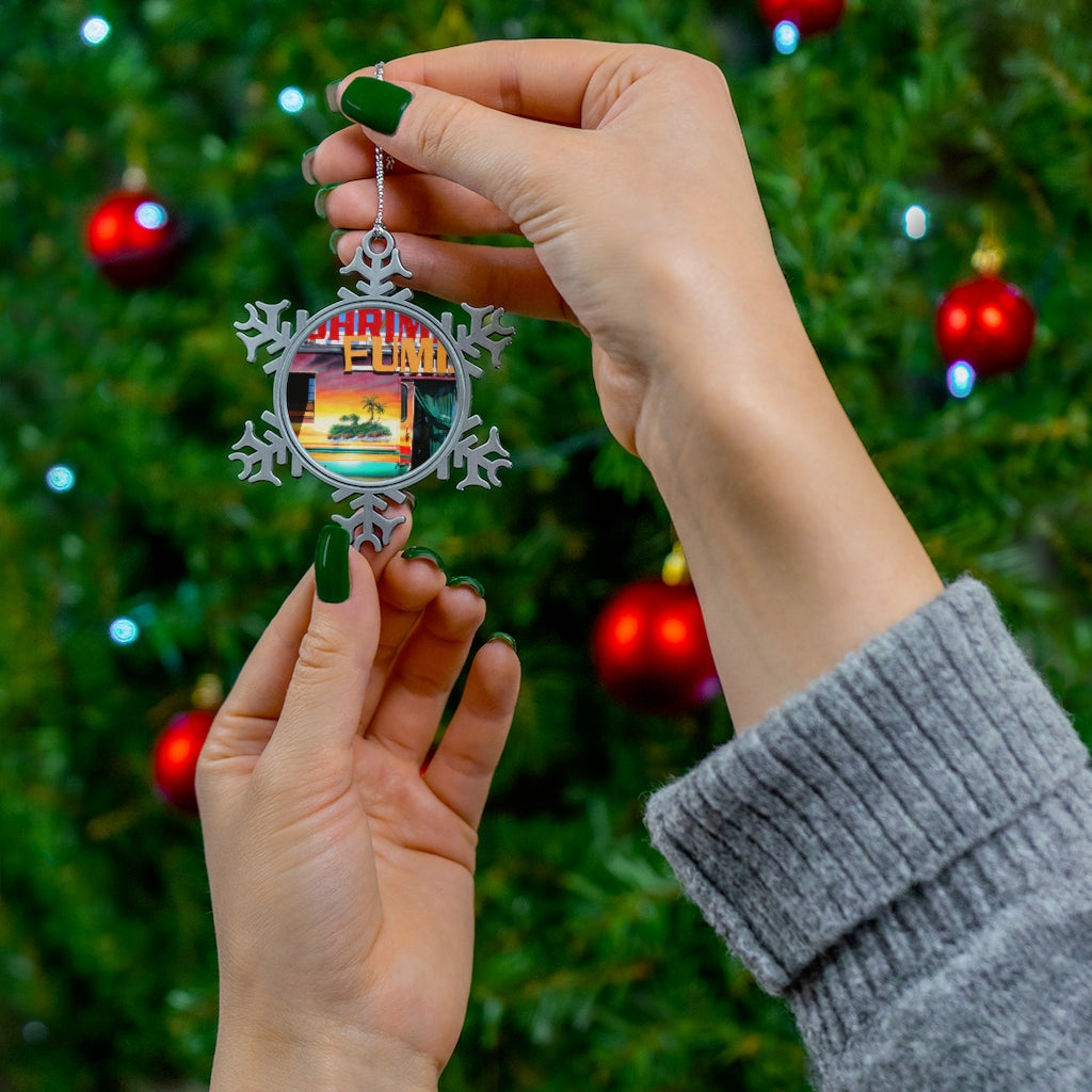 Island Love - Pewter Snowflake Ornament - Fry1Productions