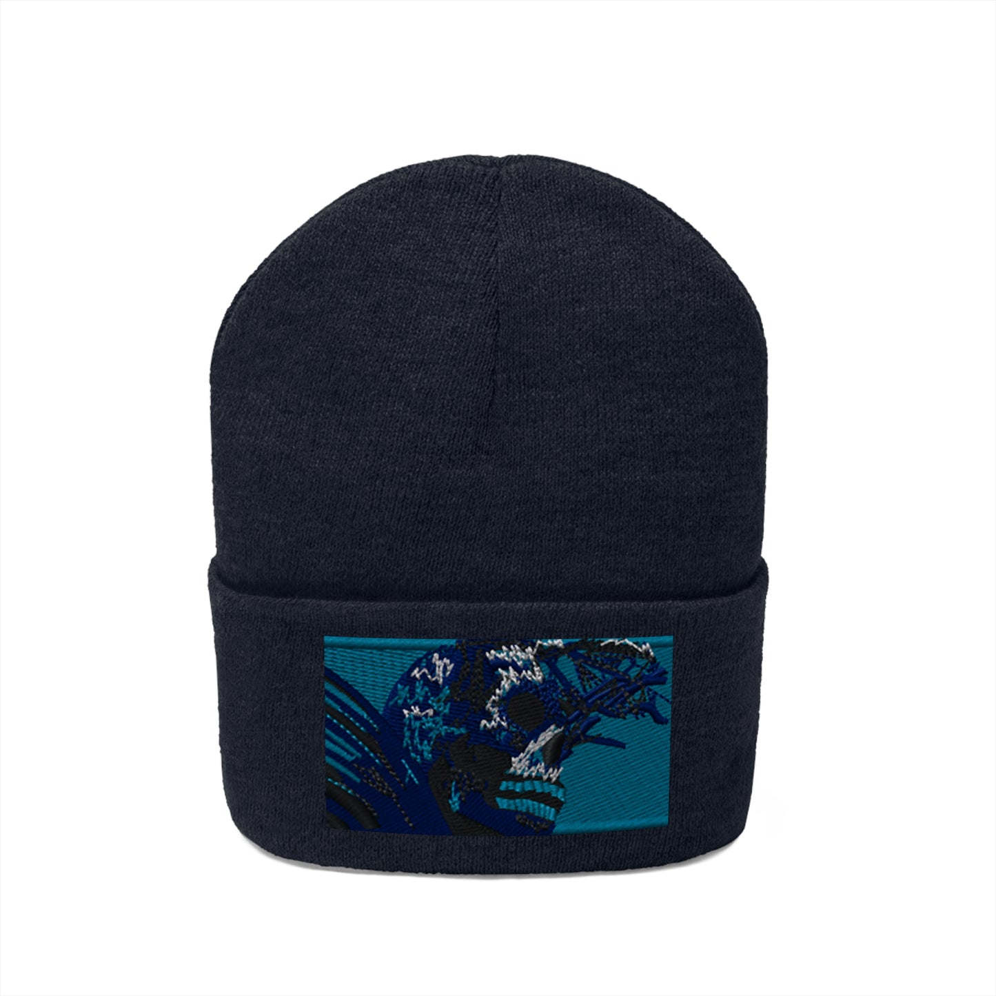 Skull Warrior (color) - Unisex Knit Beanie - Fry1Productions