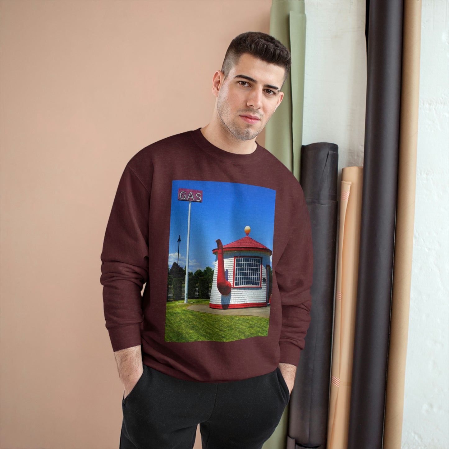 Historic Teapot Dome Service Station - Champion Sweatshirt - Fry1Productions