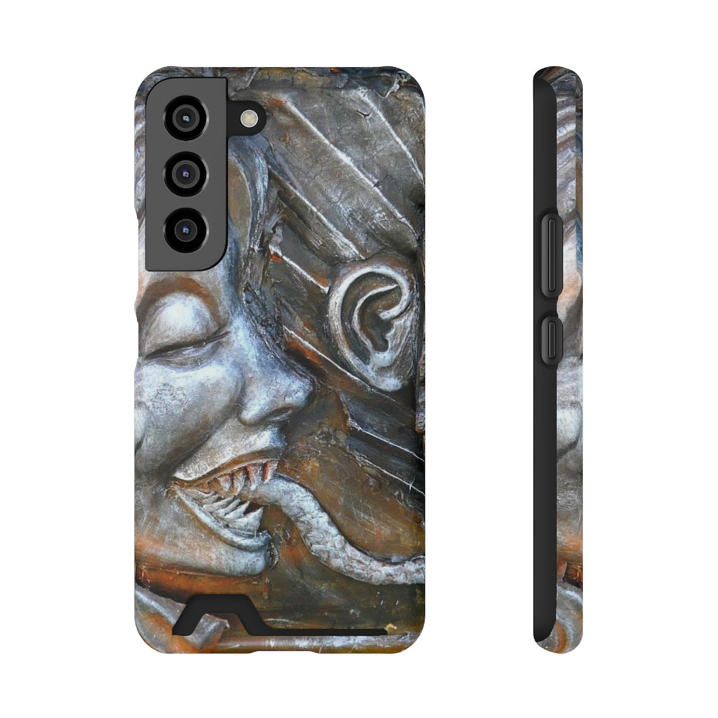 "Snakily Speaking" - Galaxy S22 S21 & iPhone 13 Case With Card Holder - Fry1Productions