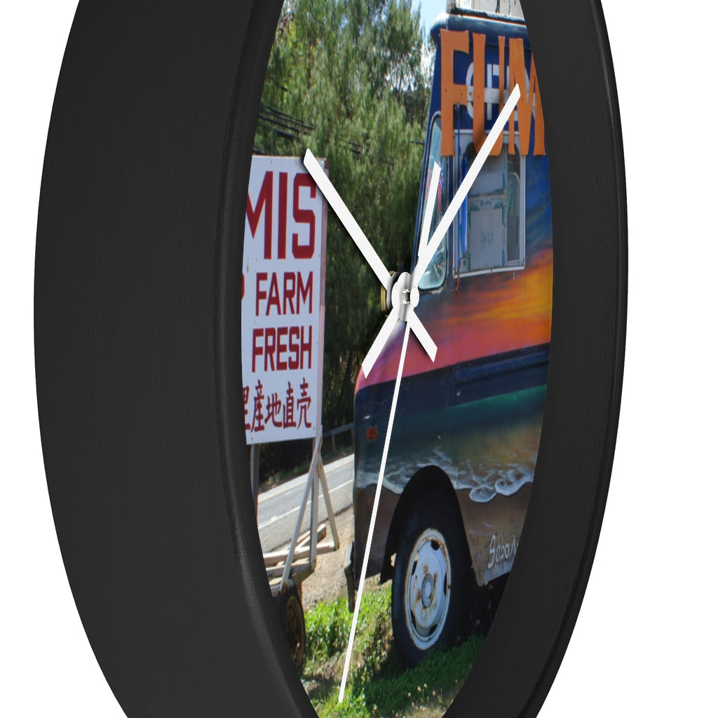 Aloha Keanu - 10" Wooden Frame Wall Clock - Fry1Productions