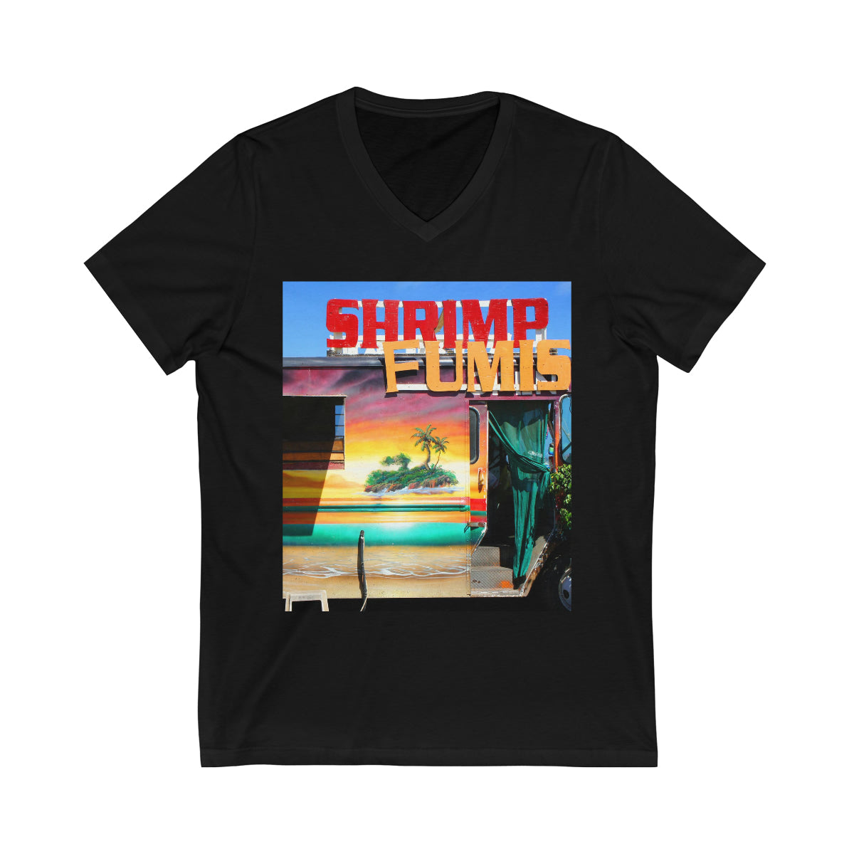 Island Love - Unisex Jersey Short Sleeve V-Neck Tee - Fry1Productions