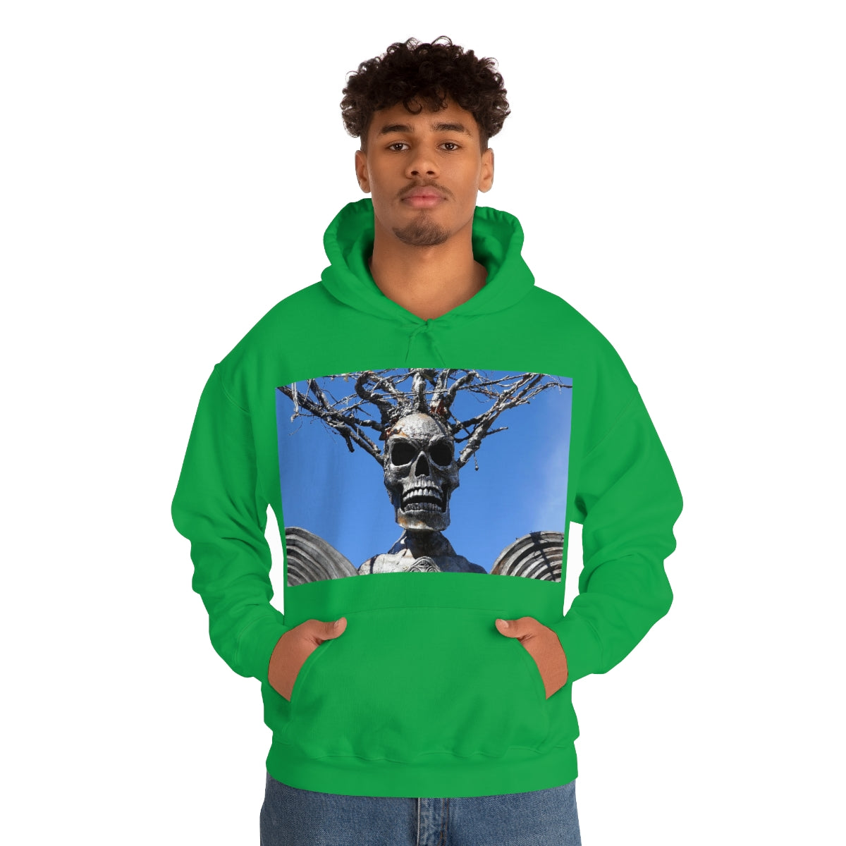 Skull Warrior Stare - Unisex Heavy Blend Hooded Sweatshirt - Fry1Productions