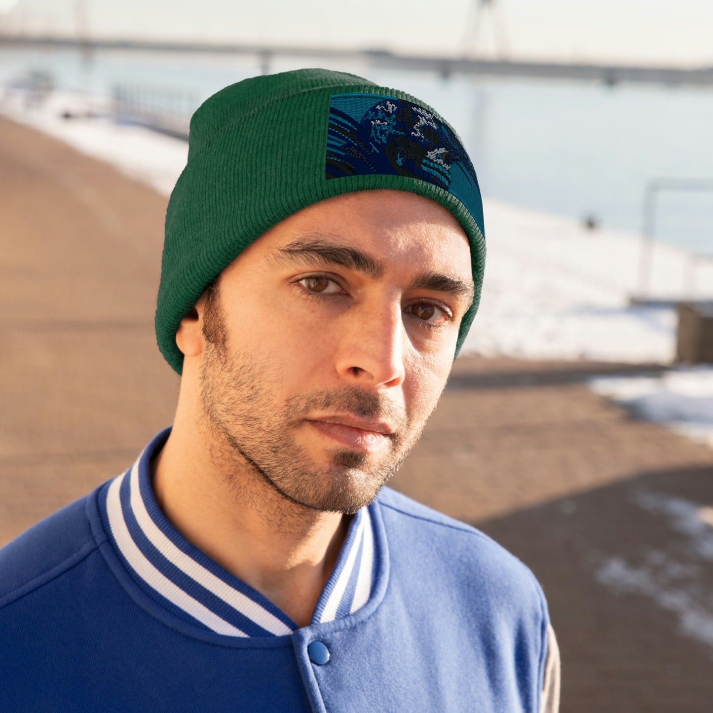 Skull Warrior (color) - Unisex Knit Beanie - Fry1Productions
