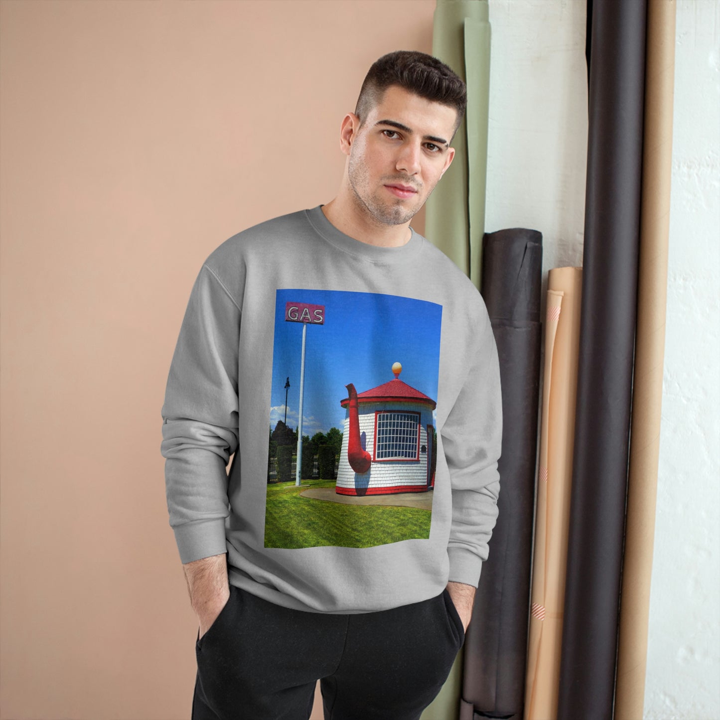 Historic Teapot Dome Service Station - Champion Sweatshirt - Fry1Productions