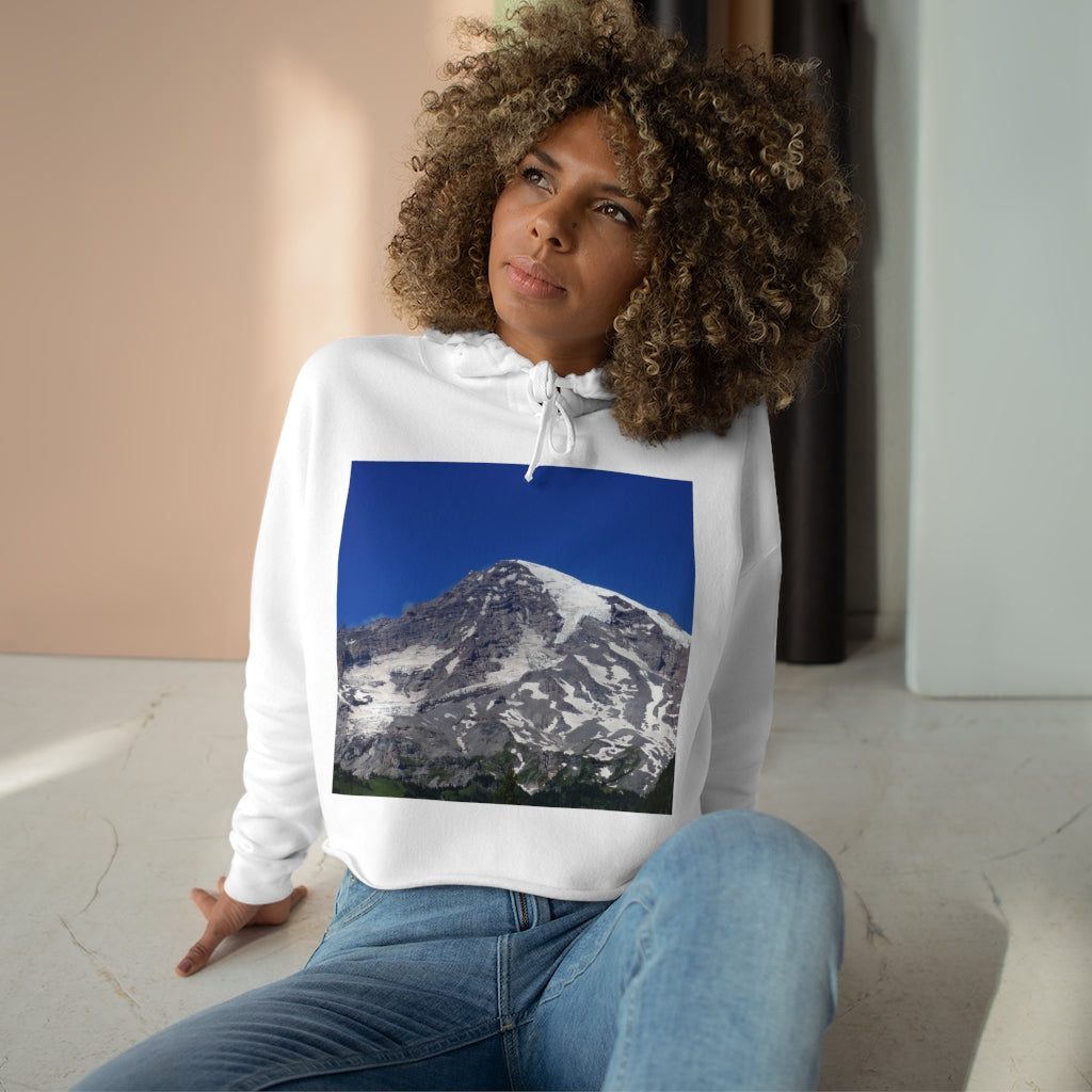 Majestic Mt. Rainier - Crop Hoodie - Fry1Productions