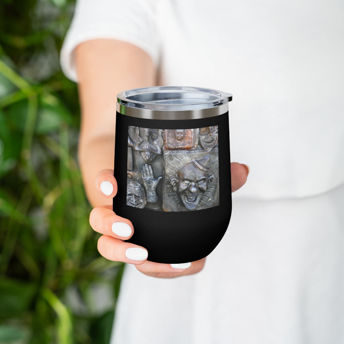Cosmic Laughter - 12 oz Insulated Wine Tumbler - Fry1Productions